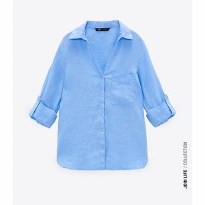 Zara BASIC LINEN SHIRT BNWT
